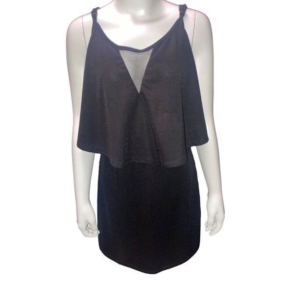 Marilyn Monroe Black Spaghetti Straps Caped Zipper Back Dress Size XL - Picture 1 of 8